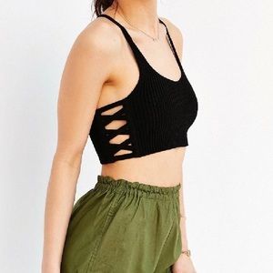 “Kimchi blue” kitty criss-cross sweater crop top